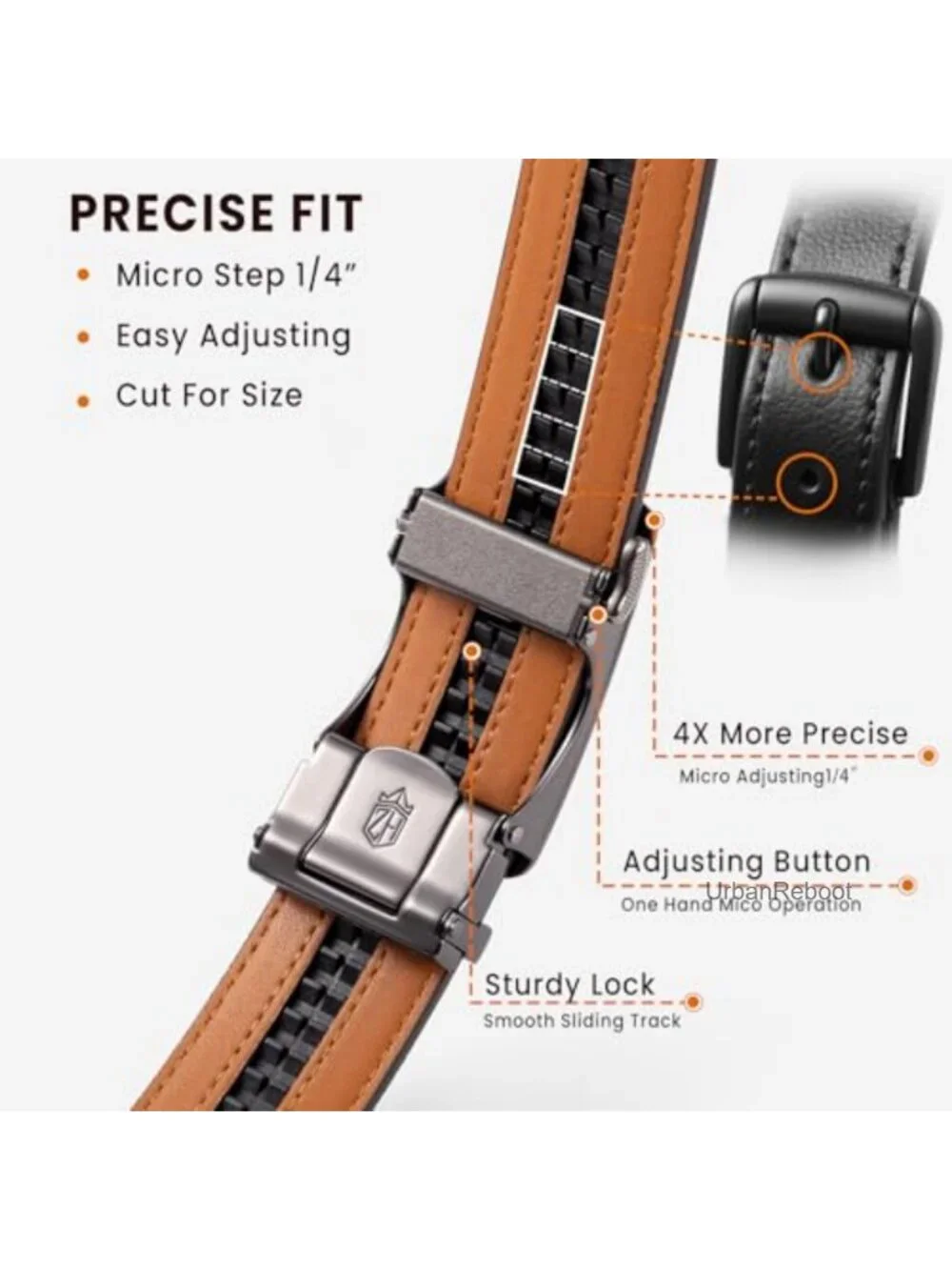 Men's Leather Ratchet Belt 2 Pack Adjustable Dress Casual Belts